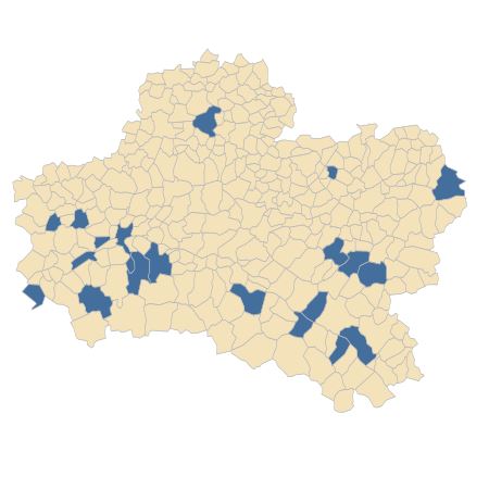 Répartition de Potentilla recta L. dans le Loiret