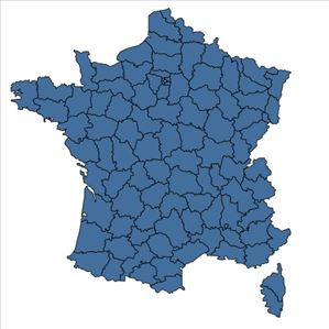 Répartition de Crataegus monogyna Jacq. en France